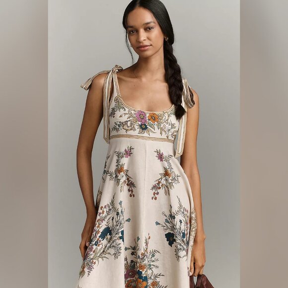 Alemais Antoinette Ballet Linen Midi Dress - Picture 3 of 14